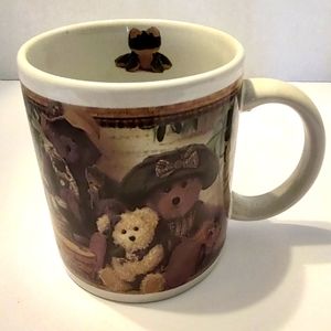 Boyds Bears & Friends Teddy Bears And Frog Fishing In A Canoe Coffee Cup Mug